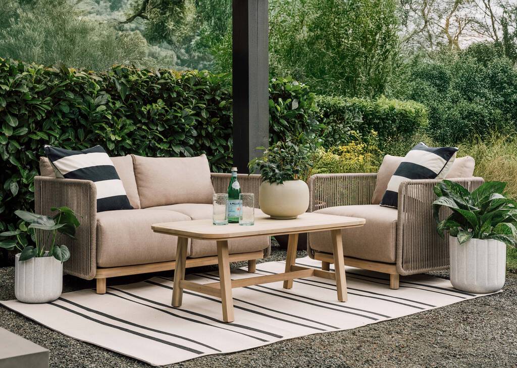 Samoa Outdoor Rug 63x91 Natural/Black