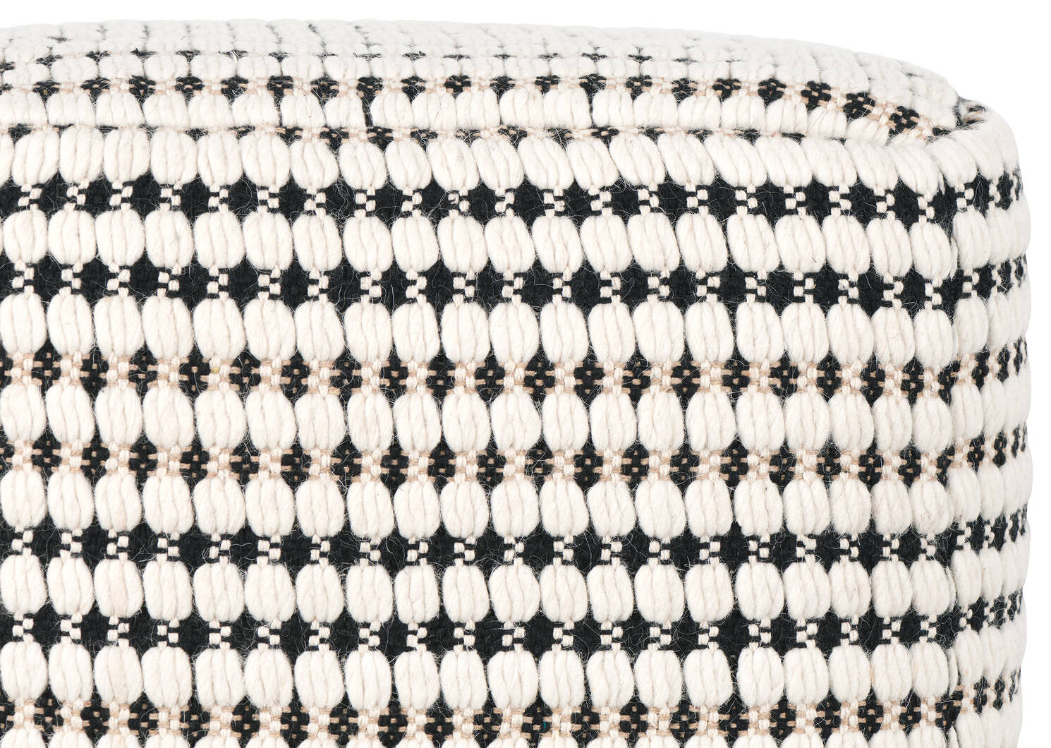 Colson Pouf Ivory/Black