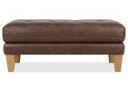 Carson Leather Ottoman -Wes Rum
