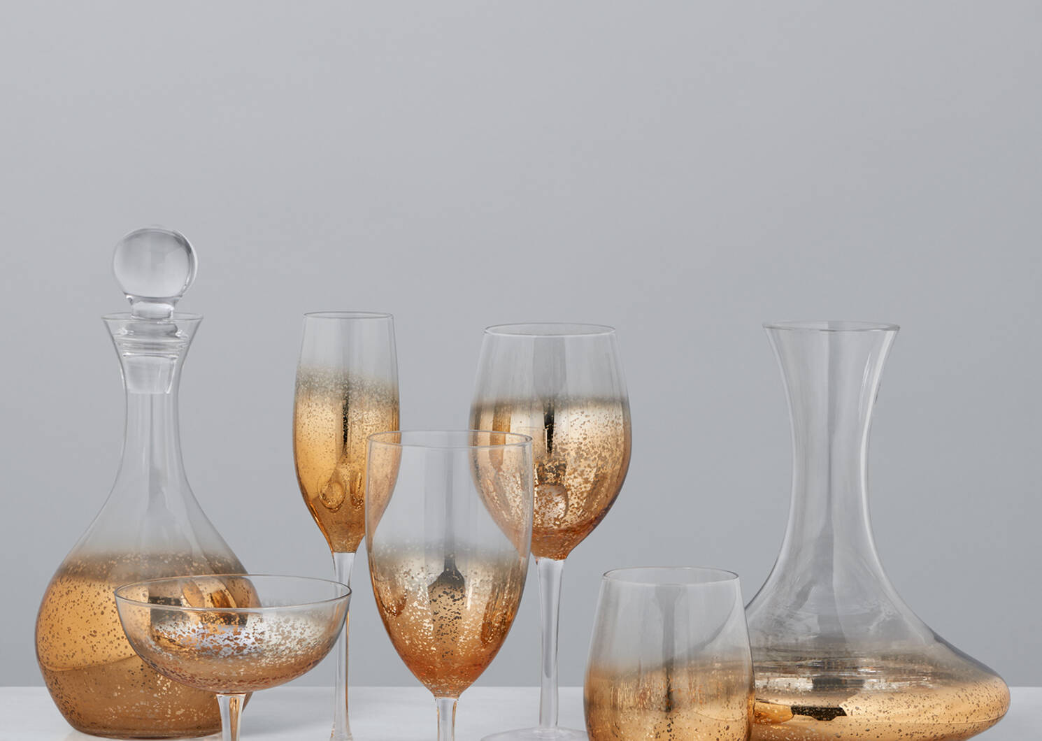 Shimmer Glassware - Gold