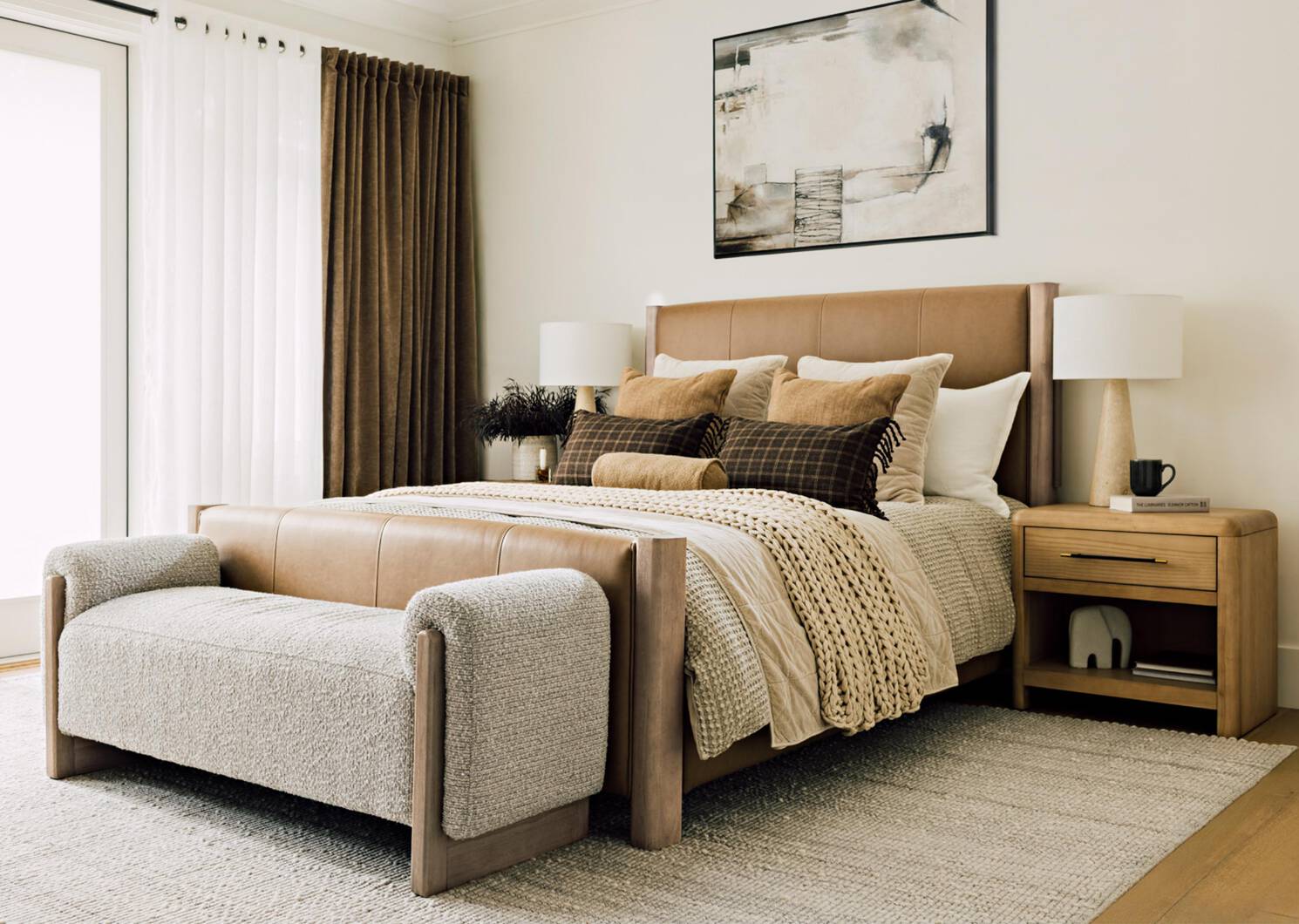 Hewing Bed -Bellissimo Tan, QUEEN