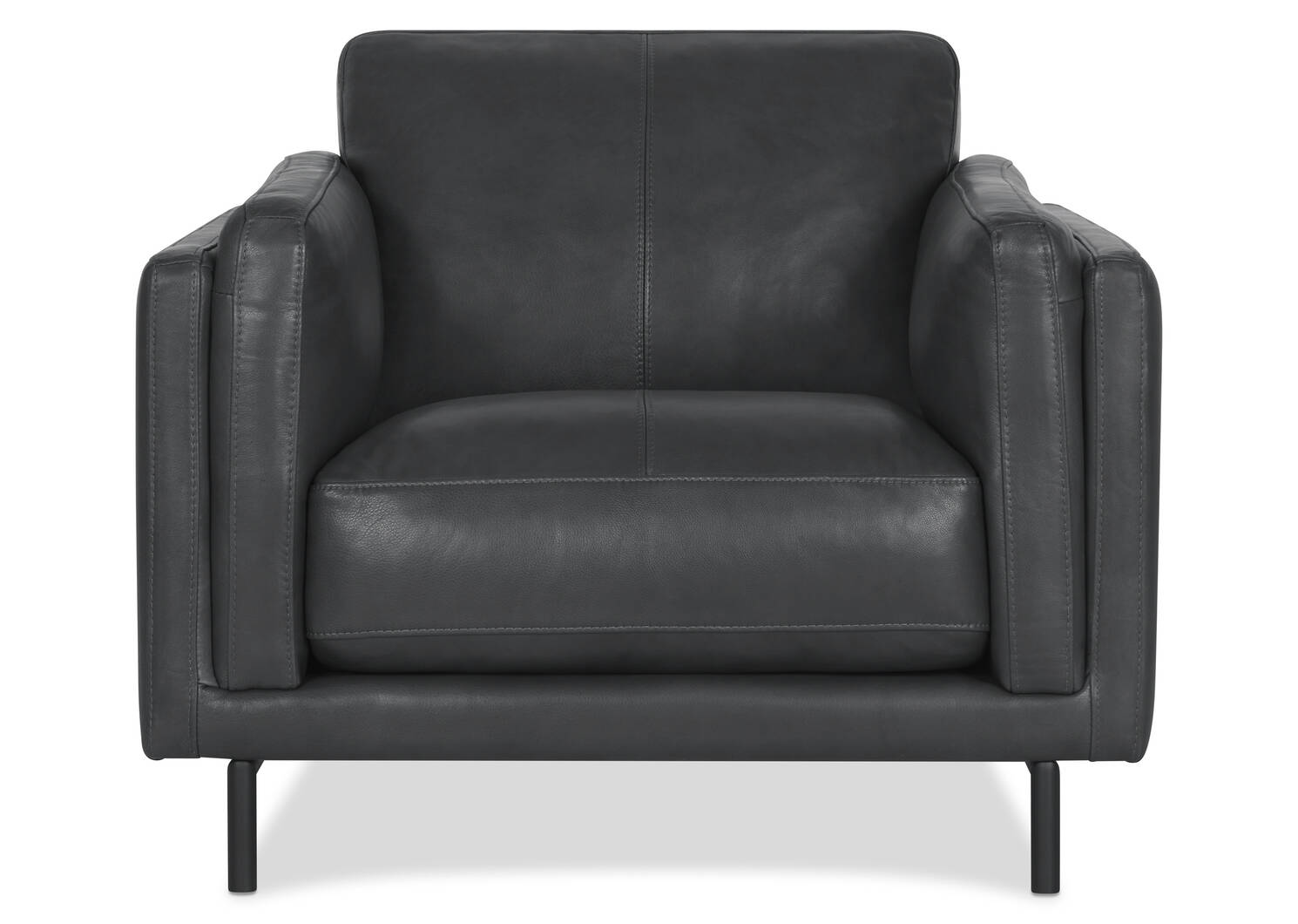 Fauteuil en cuir Renfrew -Alder gris