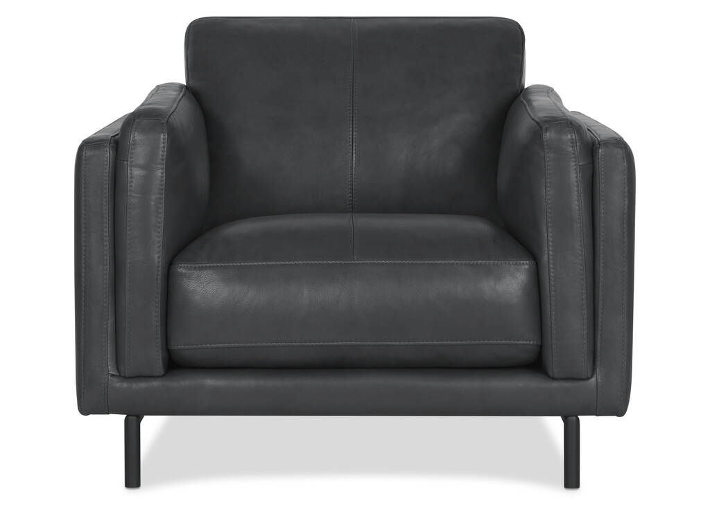 Fauteuil en cuir Renfrew -Alder gris