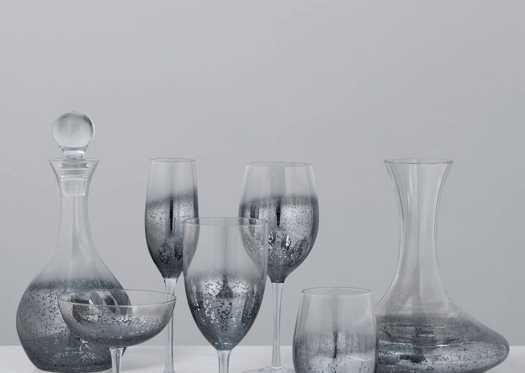 Shimmer Glassware - Silver Grey