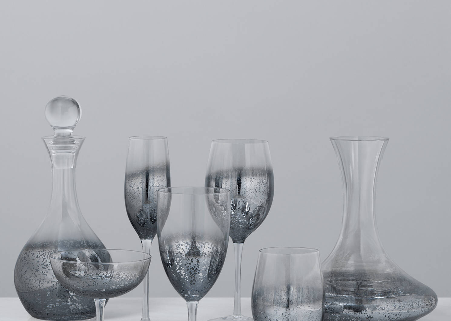 Shimmer Glassware - Silver Grey