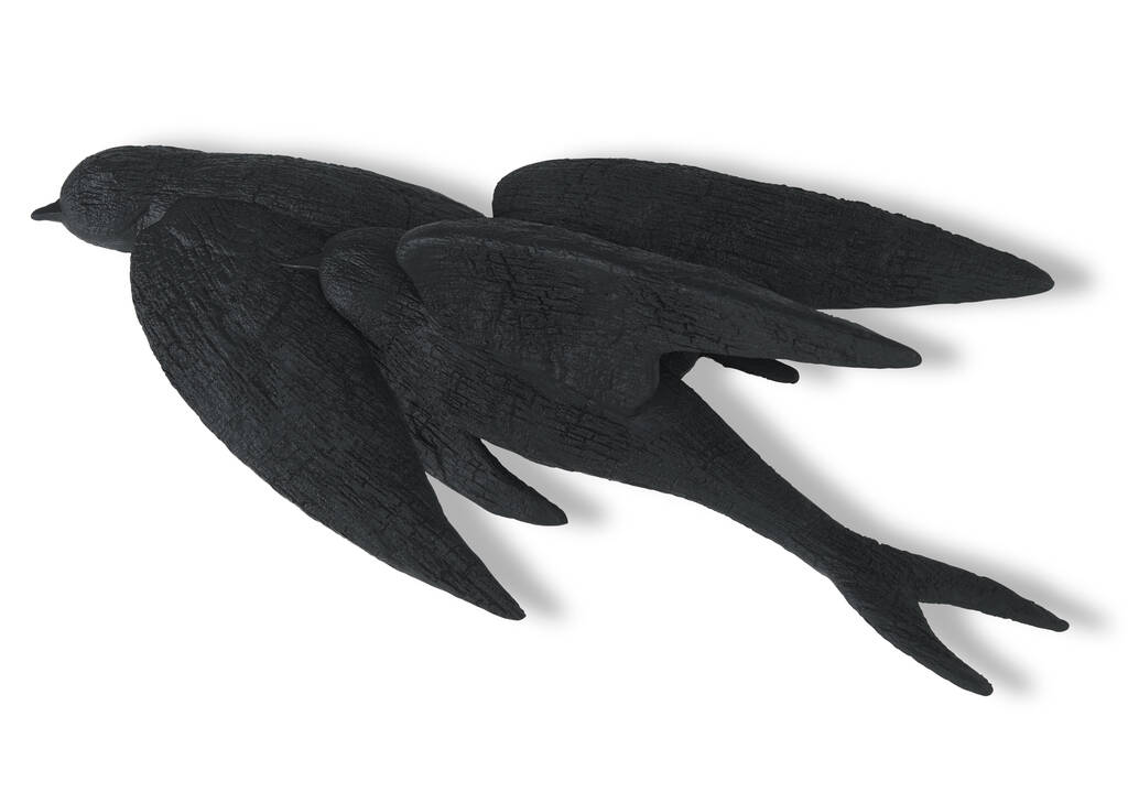 Swallows I Wall Decor Black