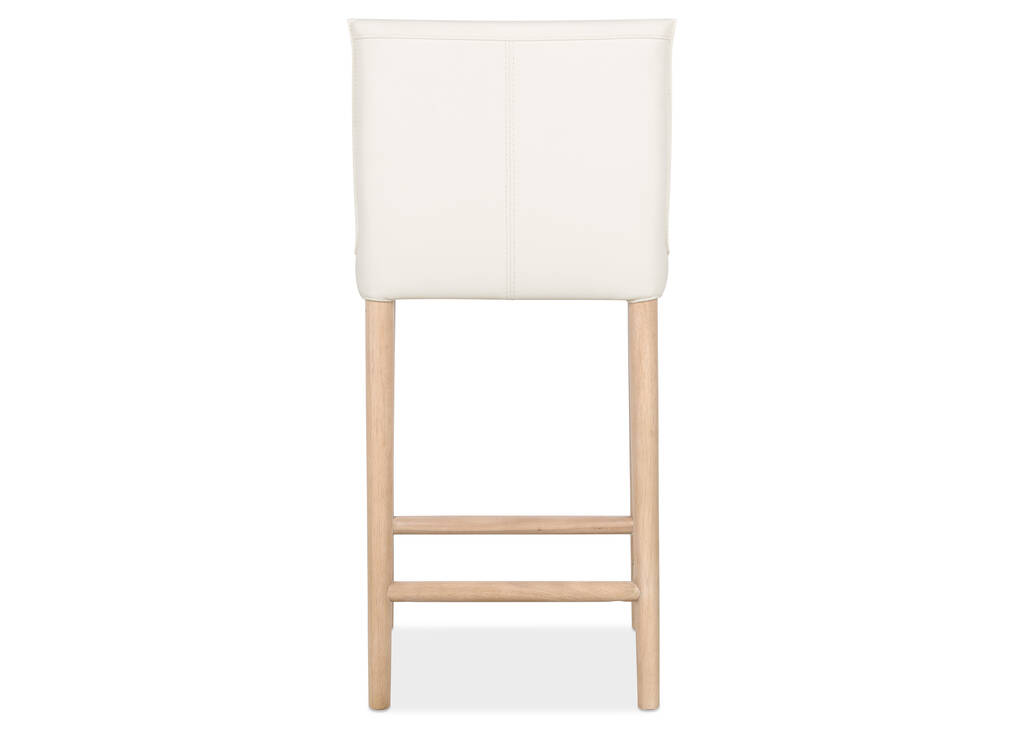 Tabouret en cuir Marciona -Forega blanc