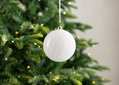 Ripple Ball Ornament White