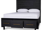 Edgehill Storage Bed -Anvil Black, QUEEN