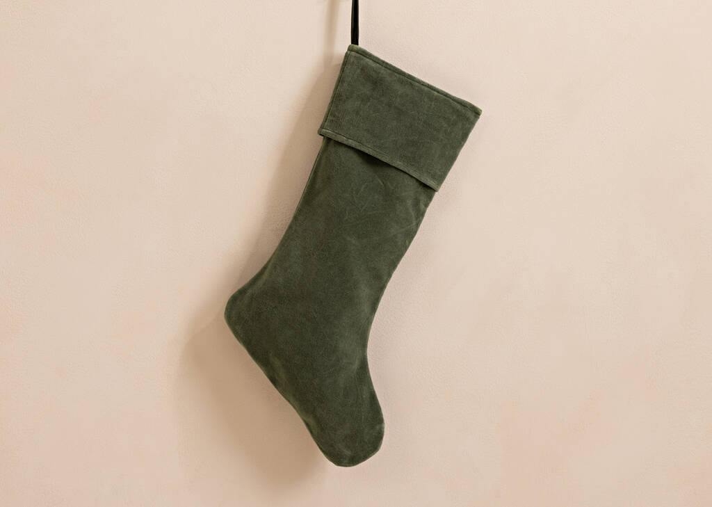 Bas de Noël en velours Joie trèfle