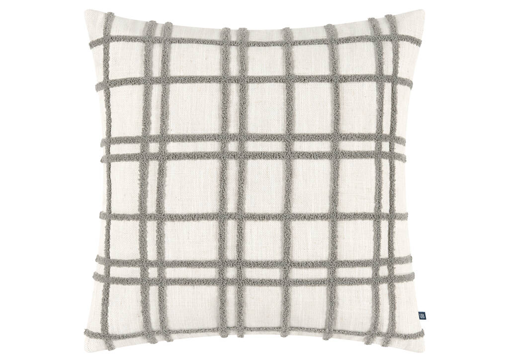 Coussin Mercer 20x20 ivoire/gris