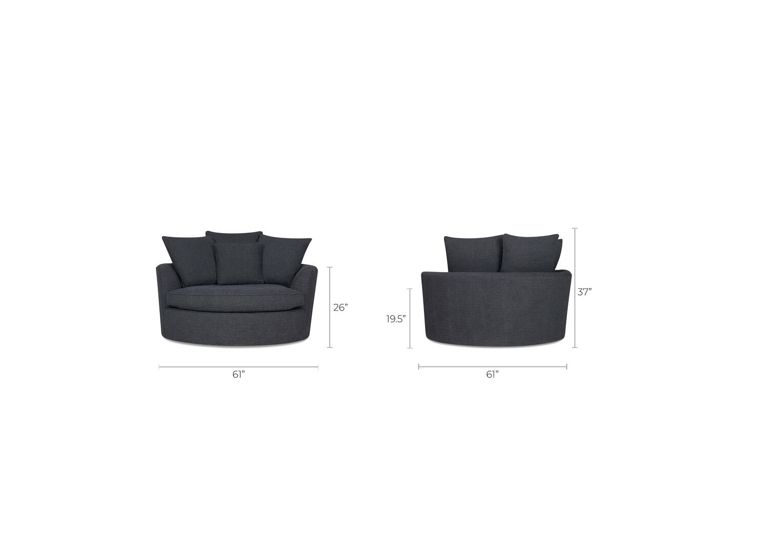 Nest Chair -Remi Charcoal