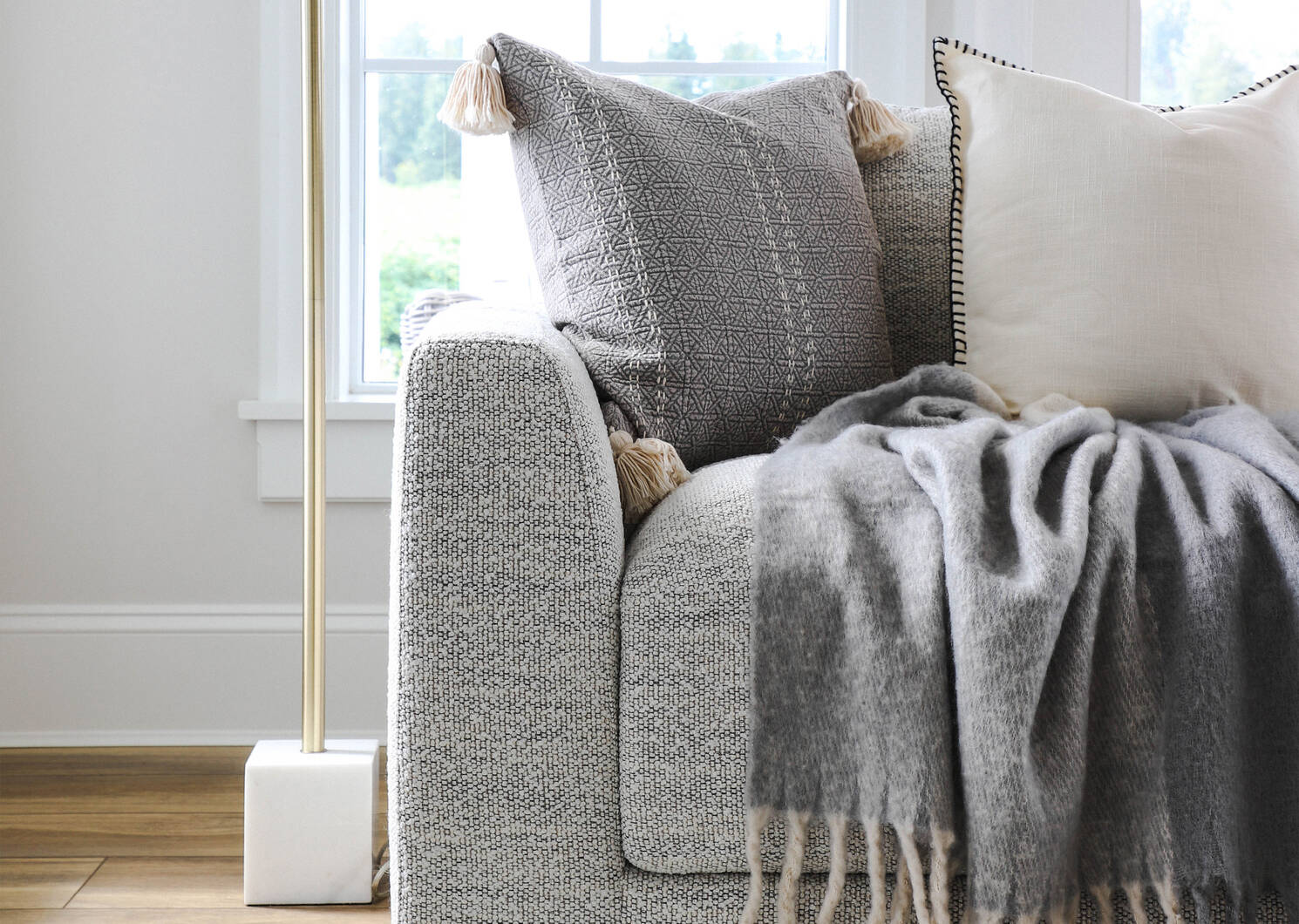 Werner Cotton Pillow 20x20 Grey