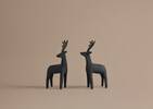 Nordic Reindeer Statue Set Black