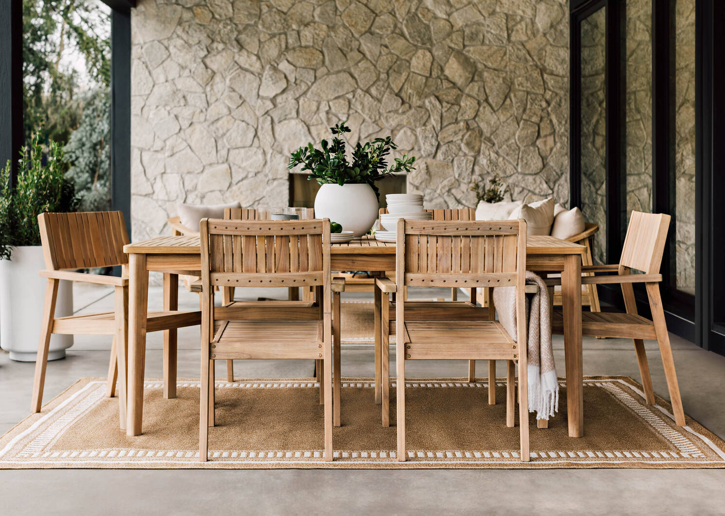 Dario Rect Outdoor Dining Table -Natural