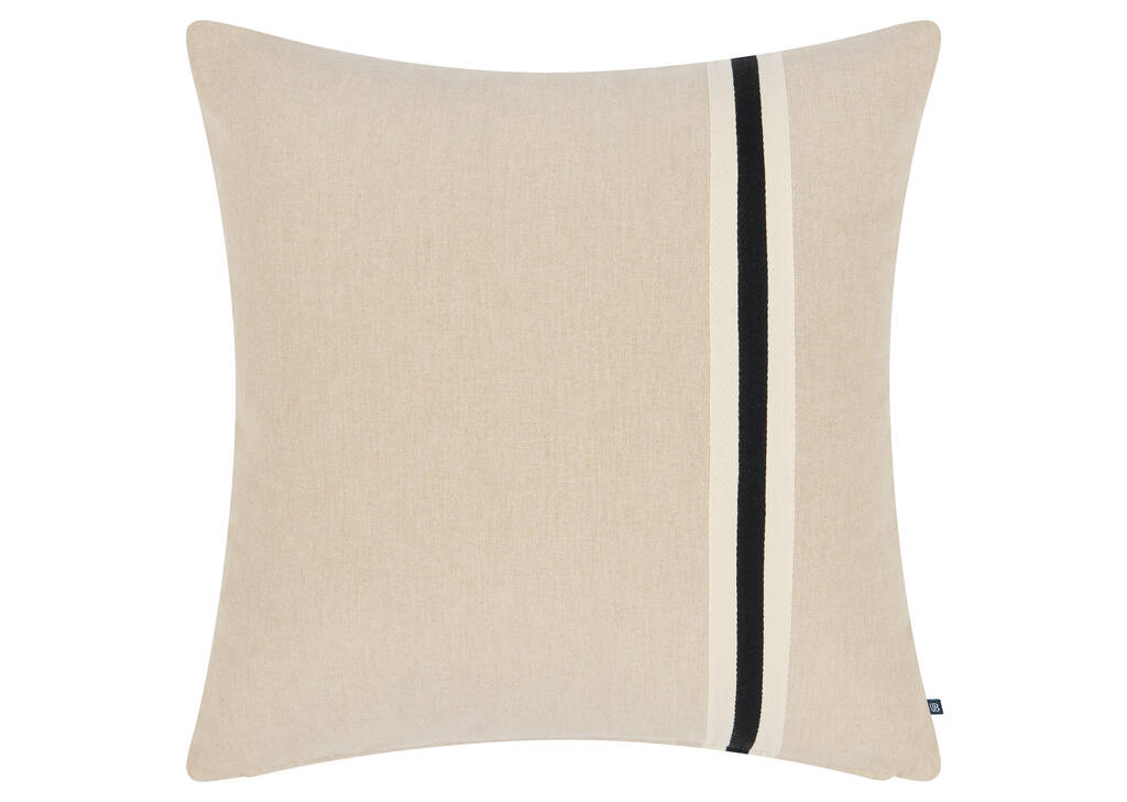 Leslie Cotton Pillow 20x20 Ivory/Blk