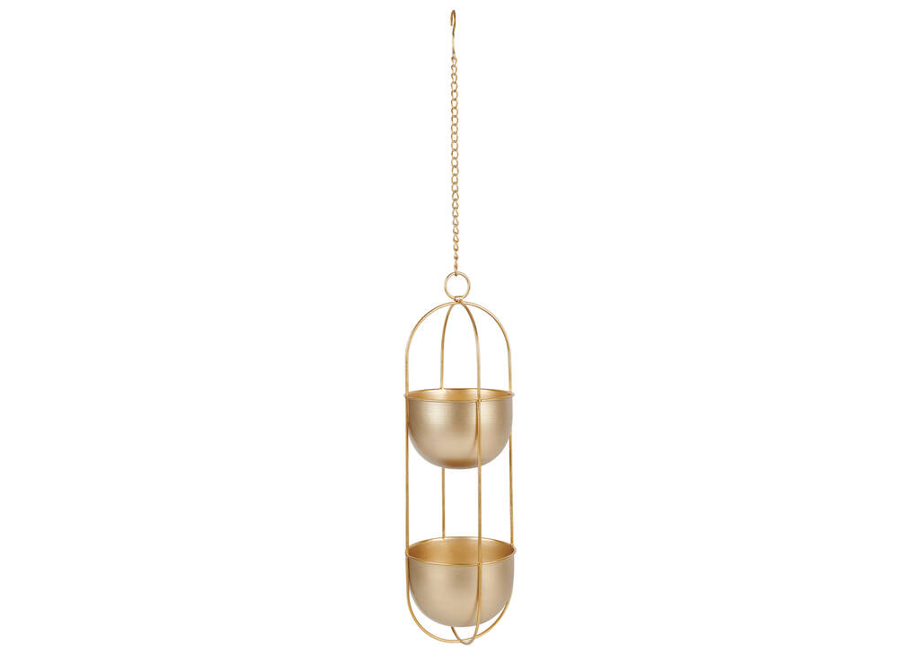 Rox Tiered Hanging Planter Brass