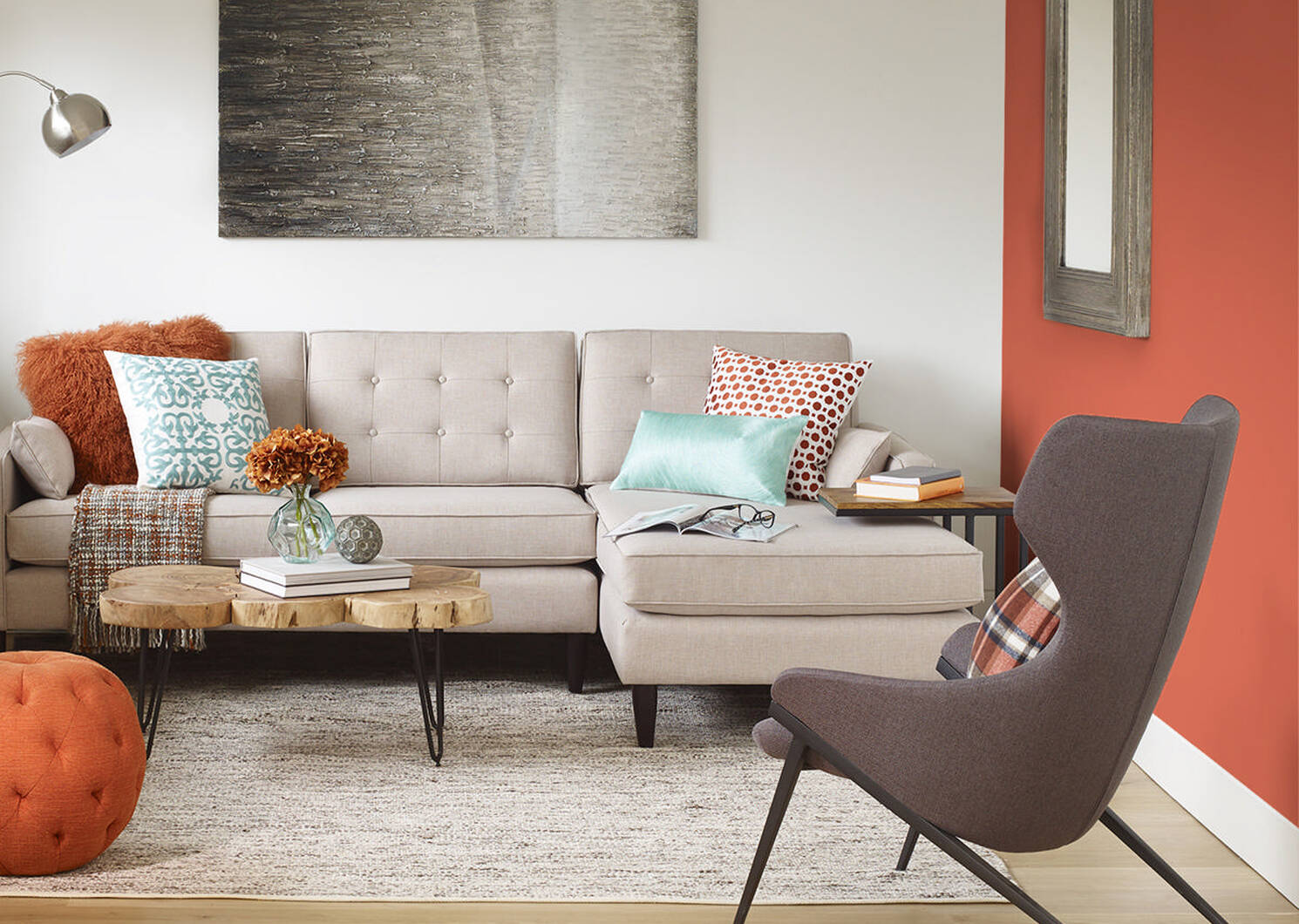 Chalet Plaid Toss 20x20 Orange
