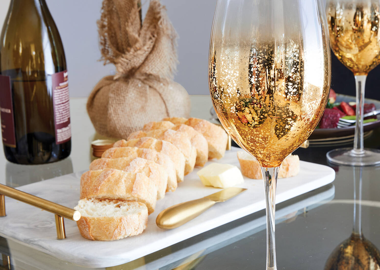 Carrara 4pc Cheese Board Set Brass