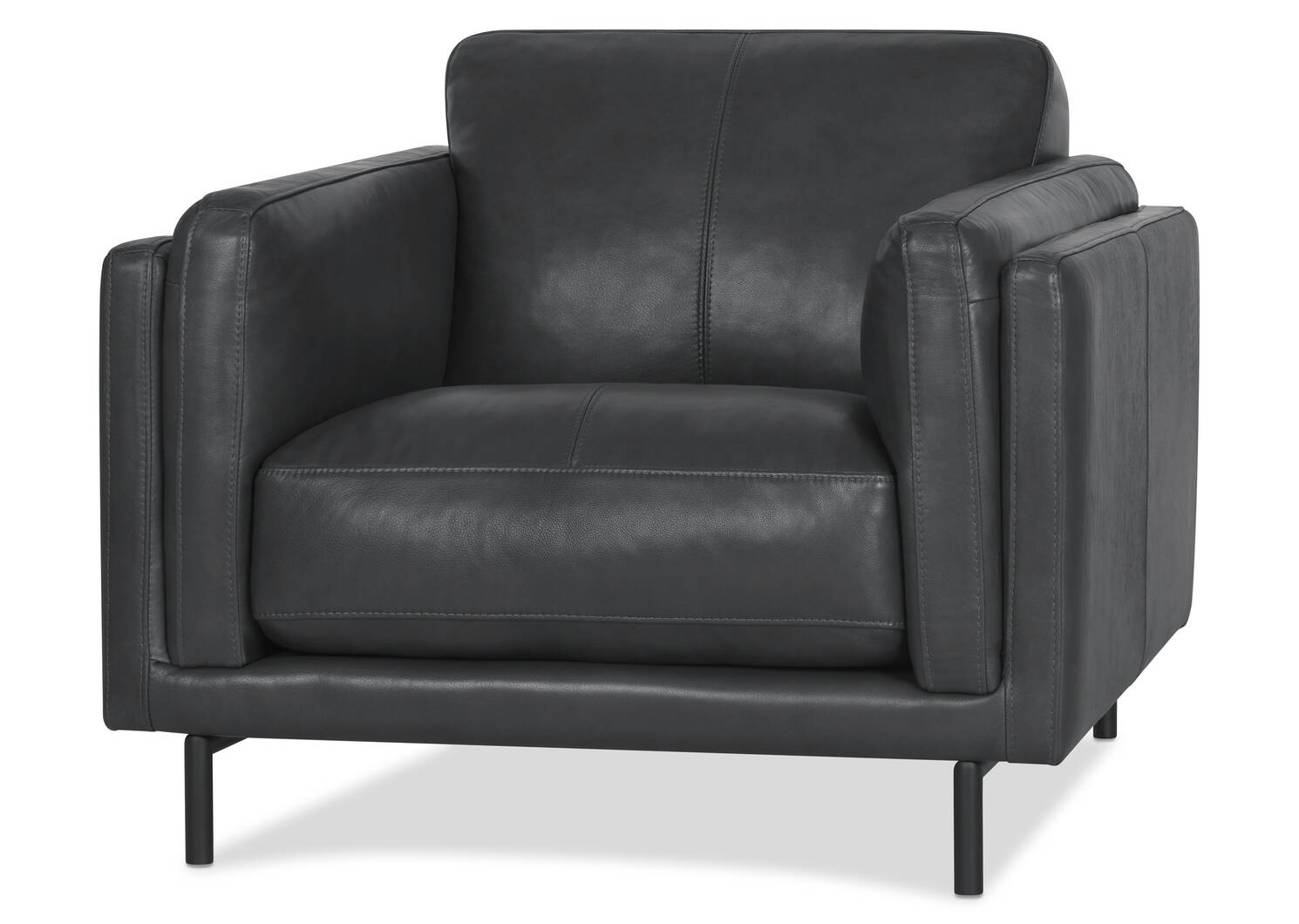 Fauteuil en cuir Renfrew -Alder gris