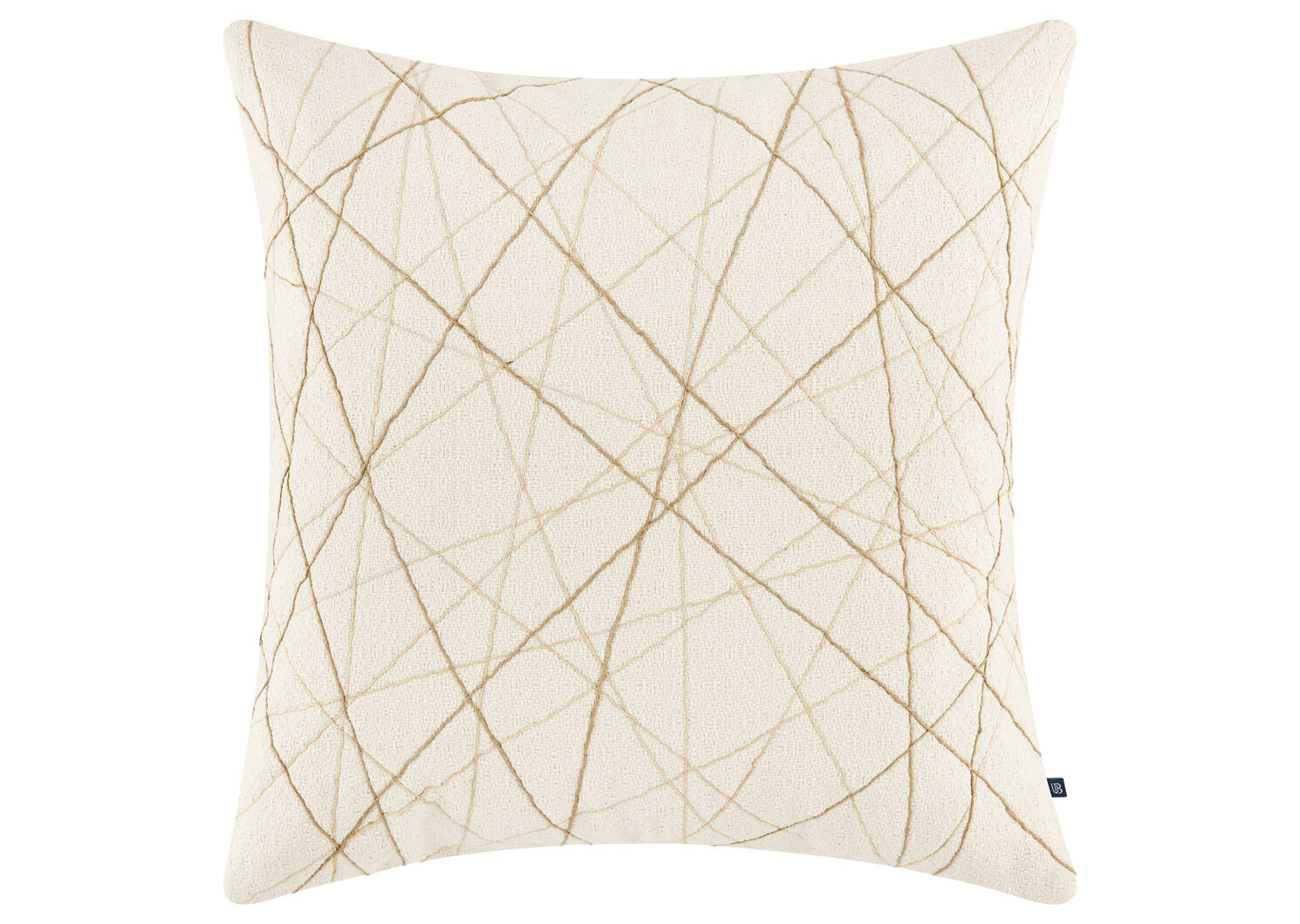 Coussin en coton Obie 20x20 ivoire/jute