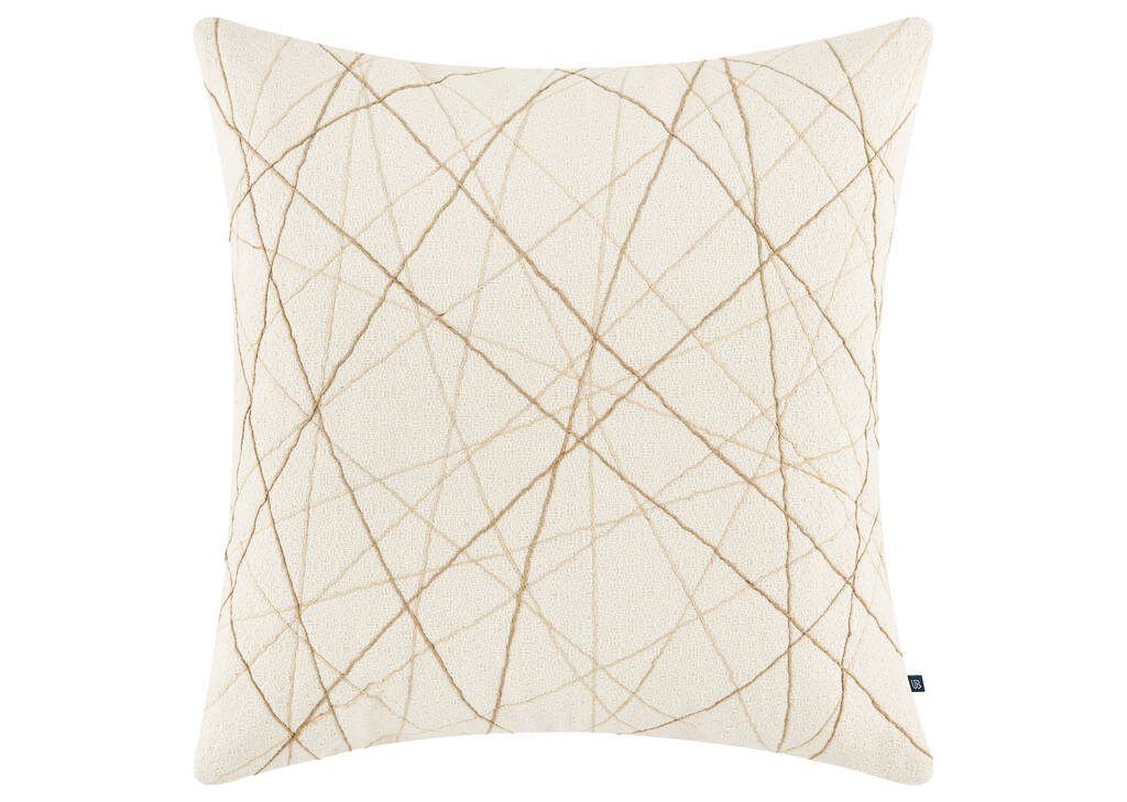 Obie Cotton Pillow 20x20 Ivory/Jute