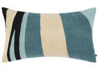 Coussin en coton Elise 14x24 bleu/multi