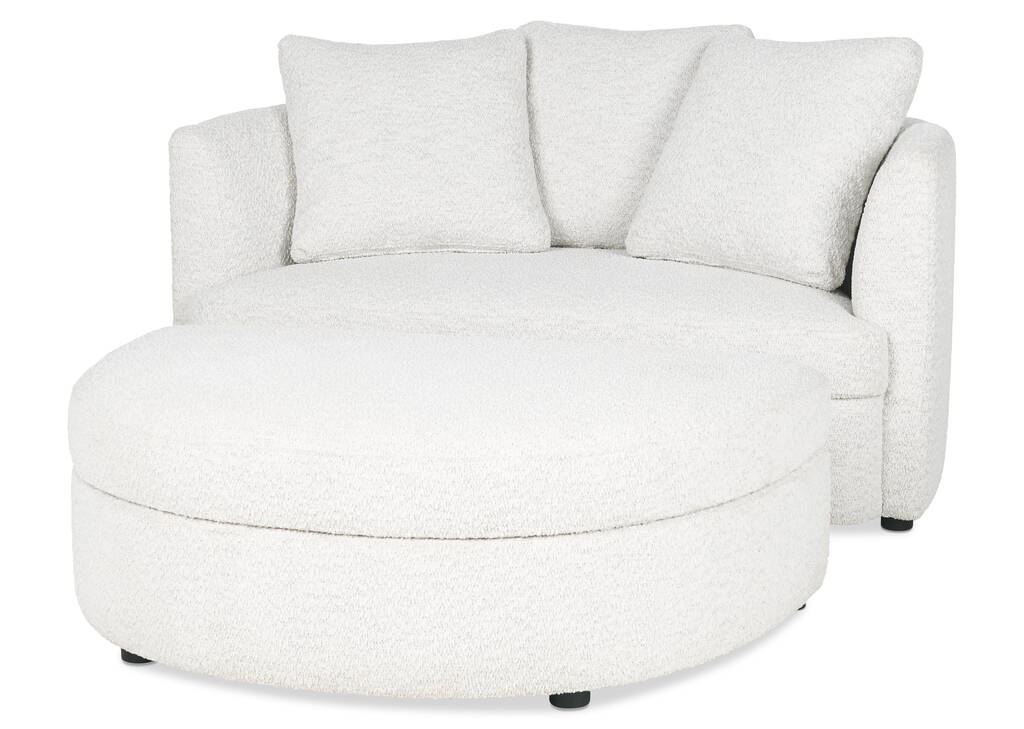 Ensemble fauteuil et repose-pieds Alma -Cali neige