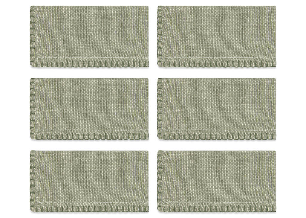 Ensemble de 6 serviettes Aria vert