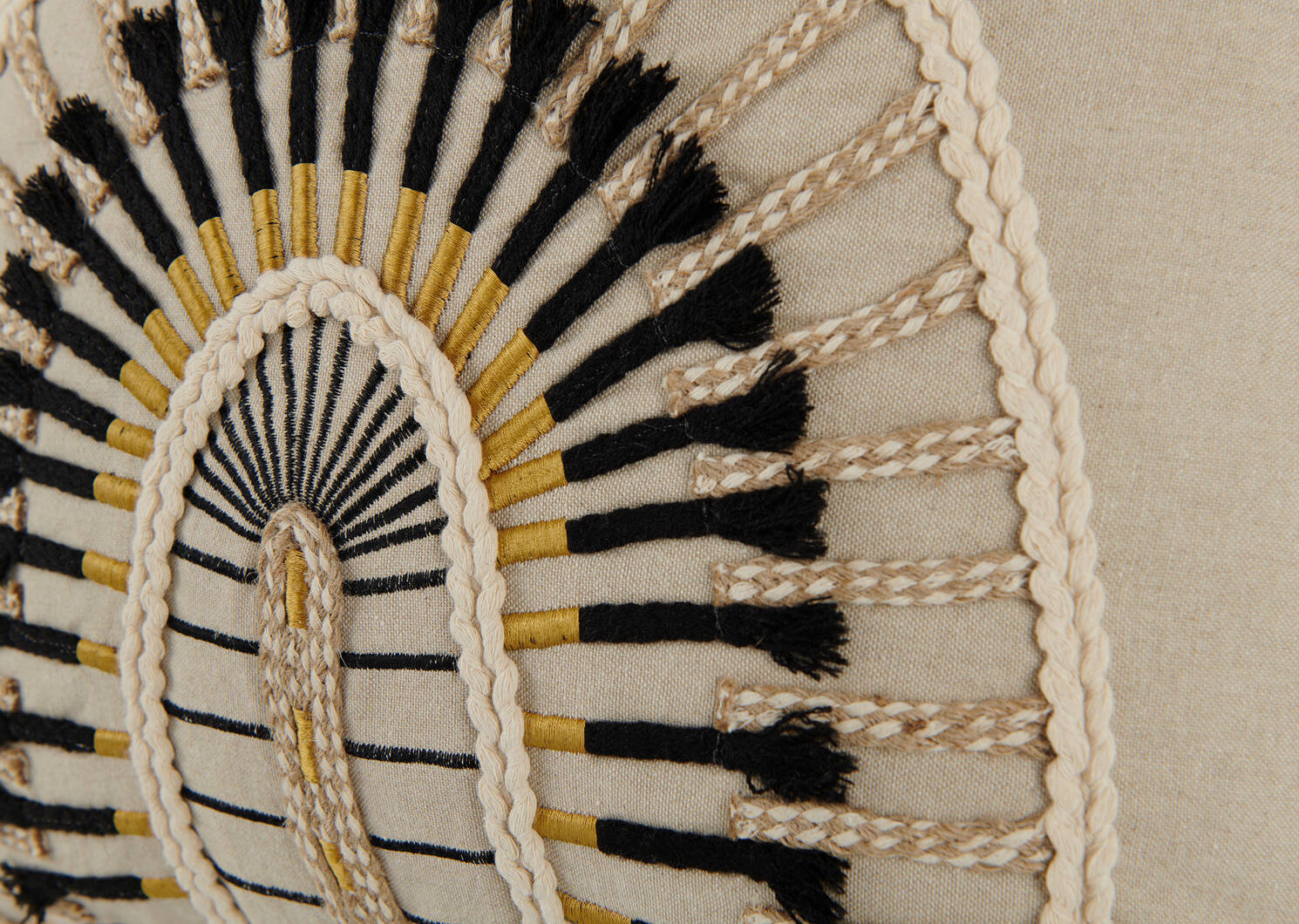 Lorenzo Pillow 20x20 Sand/Black/Jute