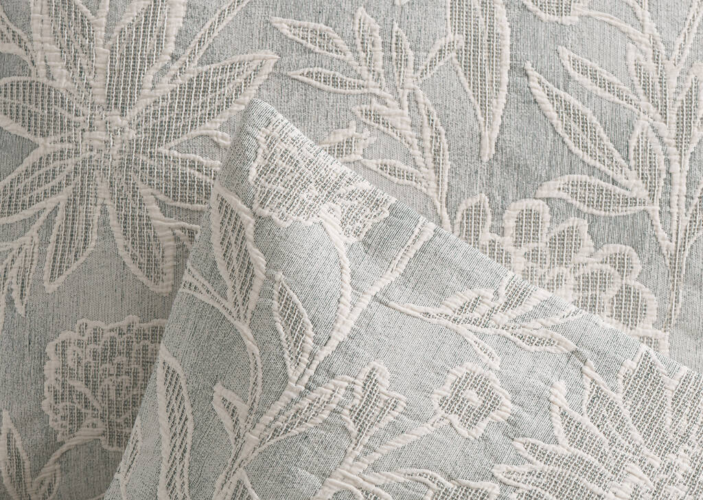 Elza Floral Duvet set Queen Lt. Grey/Iv