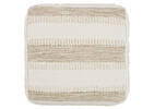 Murphy Stripe Pouf Ivory/Latte