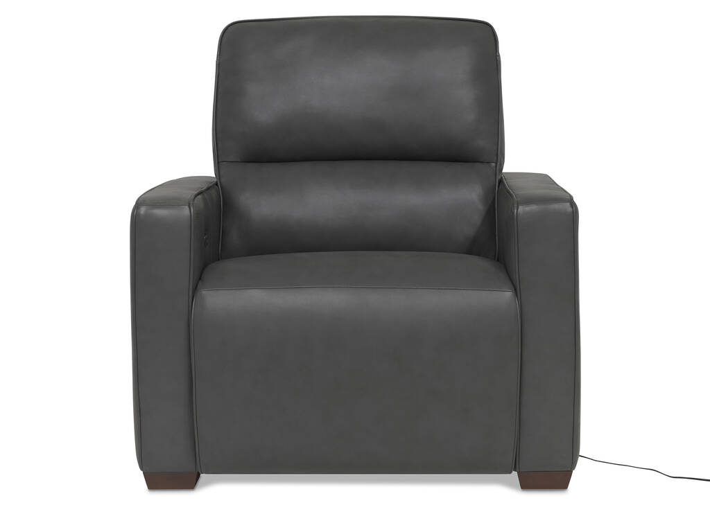 Fauteuil inc. en cuir Reese -Arlo fumée