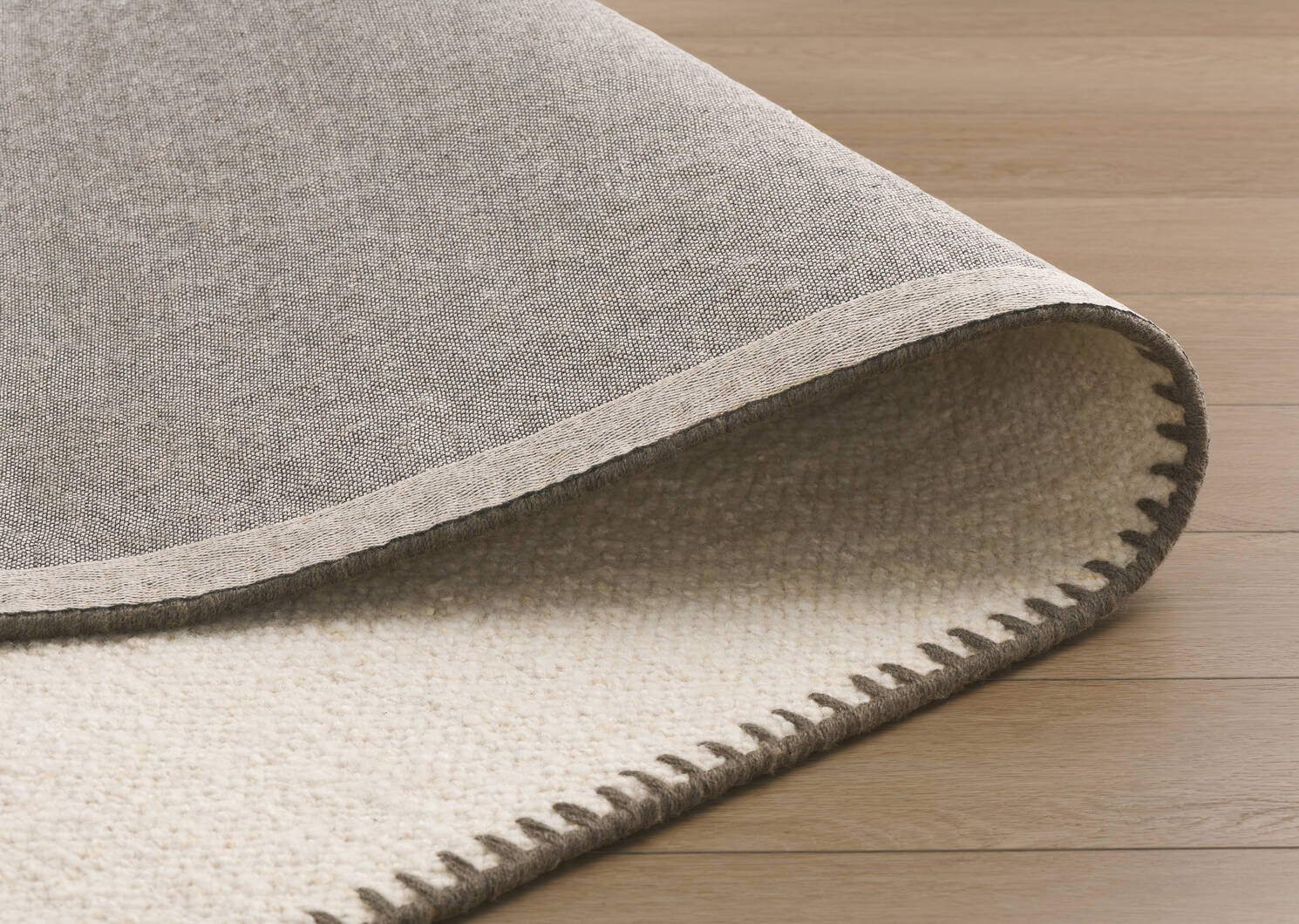 Layton Wool Rug 108x144 Ivory/Grey