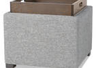 Fay Storage Ottoman -Lino Grey