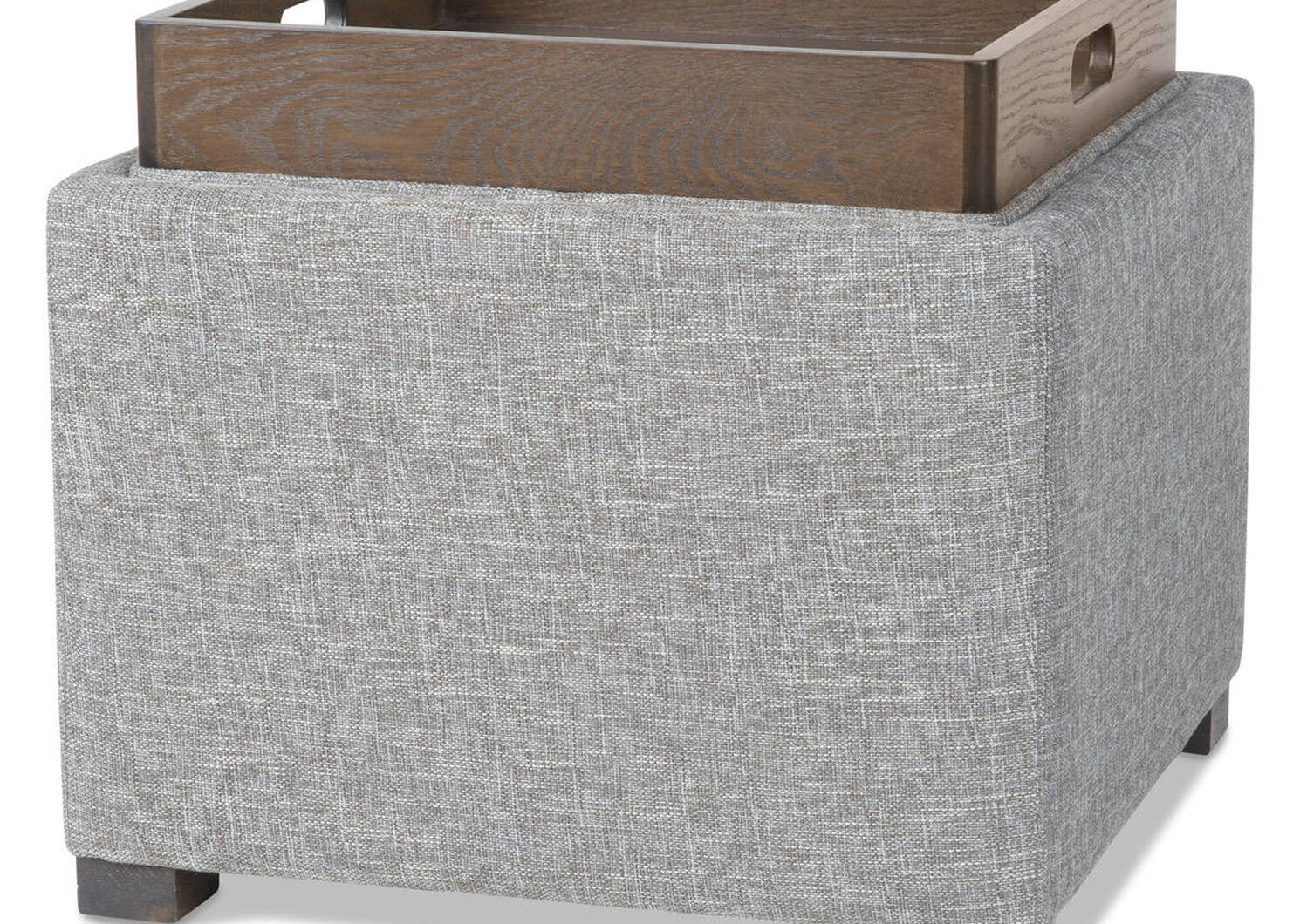 Fay Storage Ottoman -Lino Grey