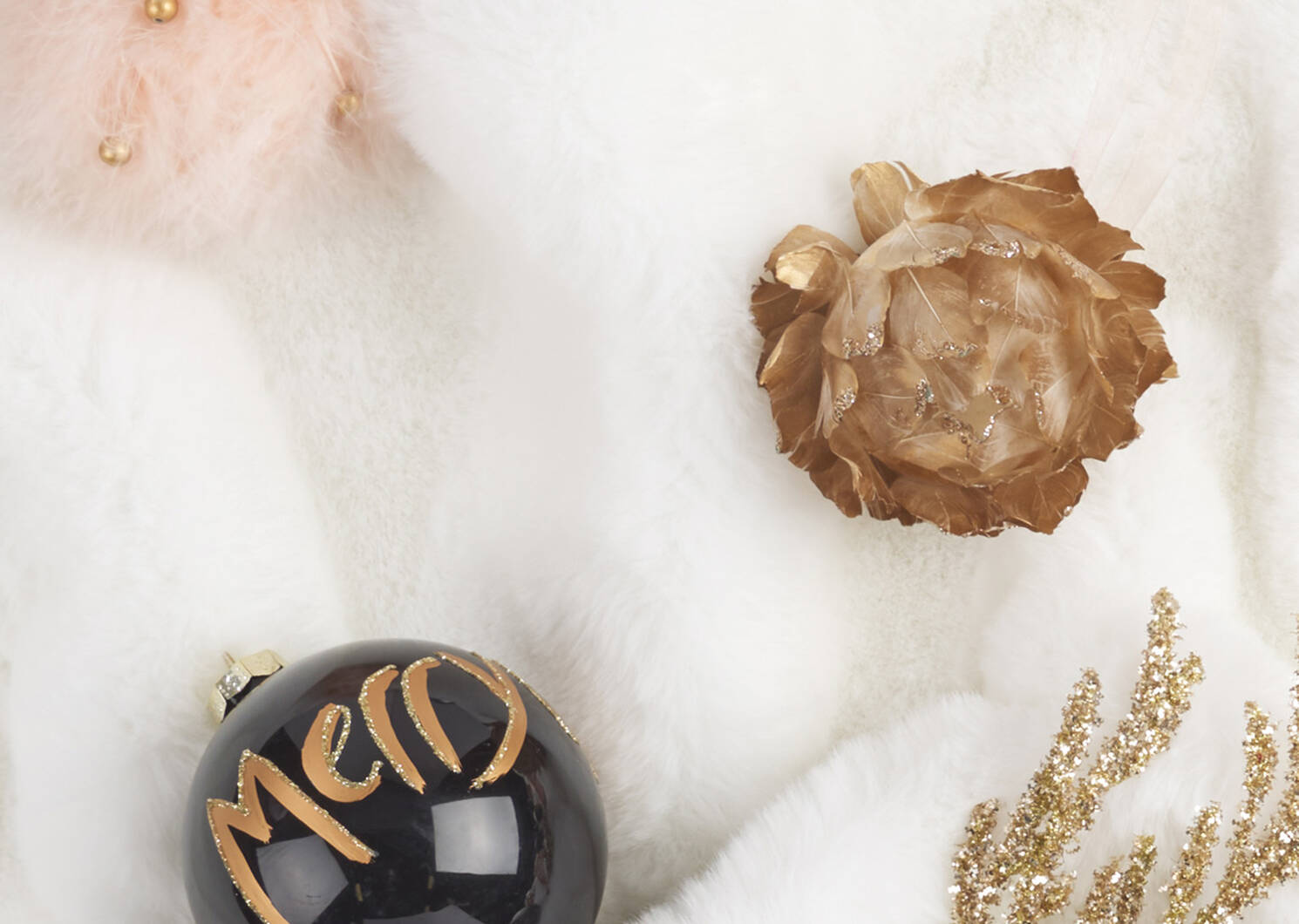 Merry Christmas Ball Orn Black