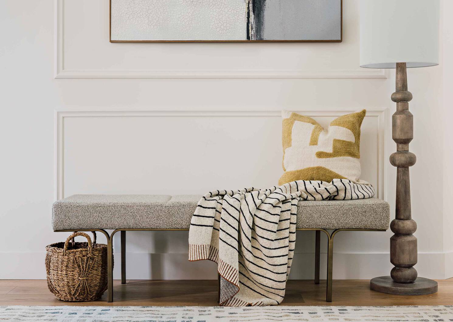 Tiva Cotton Striped Throw Nat/Blk/Car