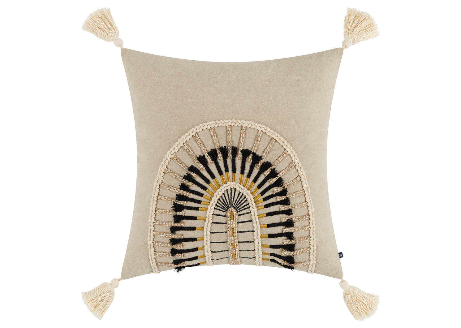 Lorenzo Pillow 20x20 Sand/Black/Jute