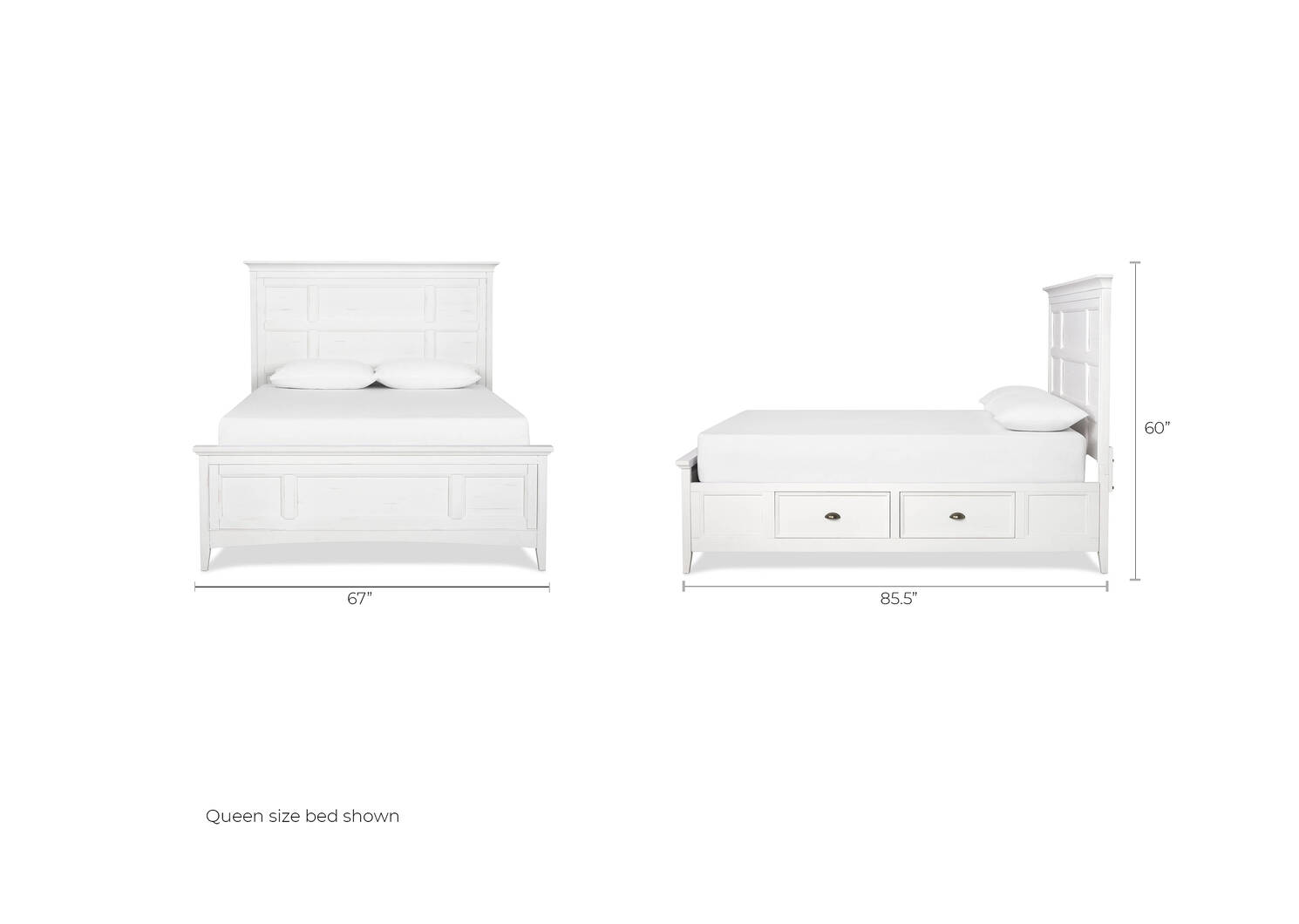 Parker Storage Bed -Heron White