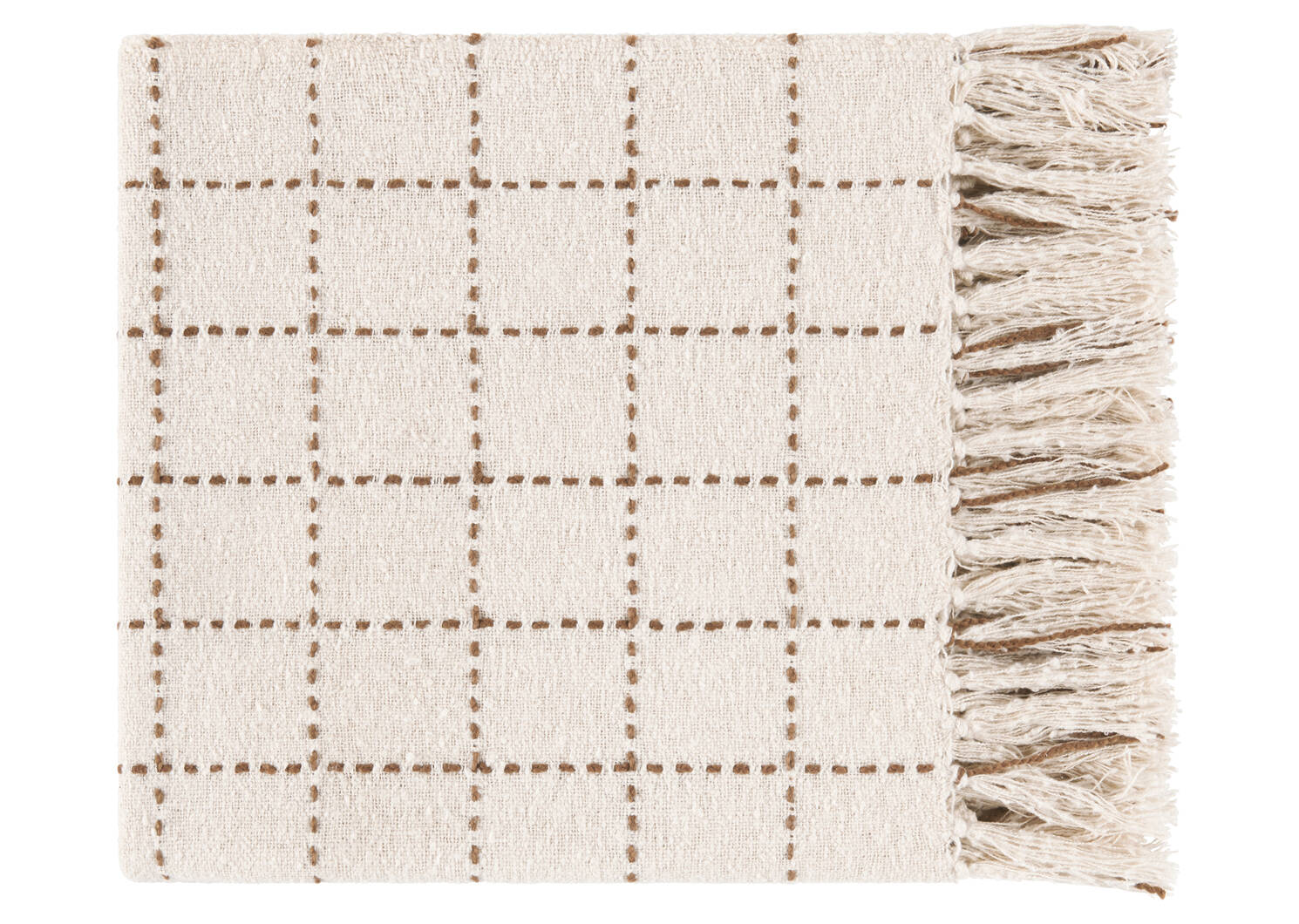 Hendricks Cotton Check Throw Nat/Caramel
