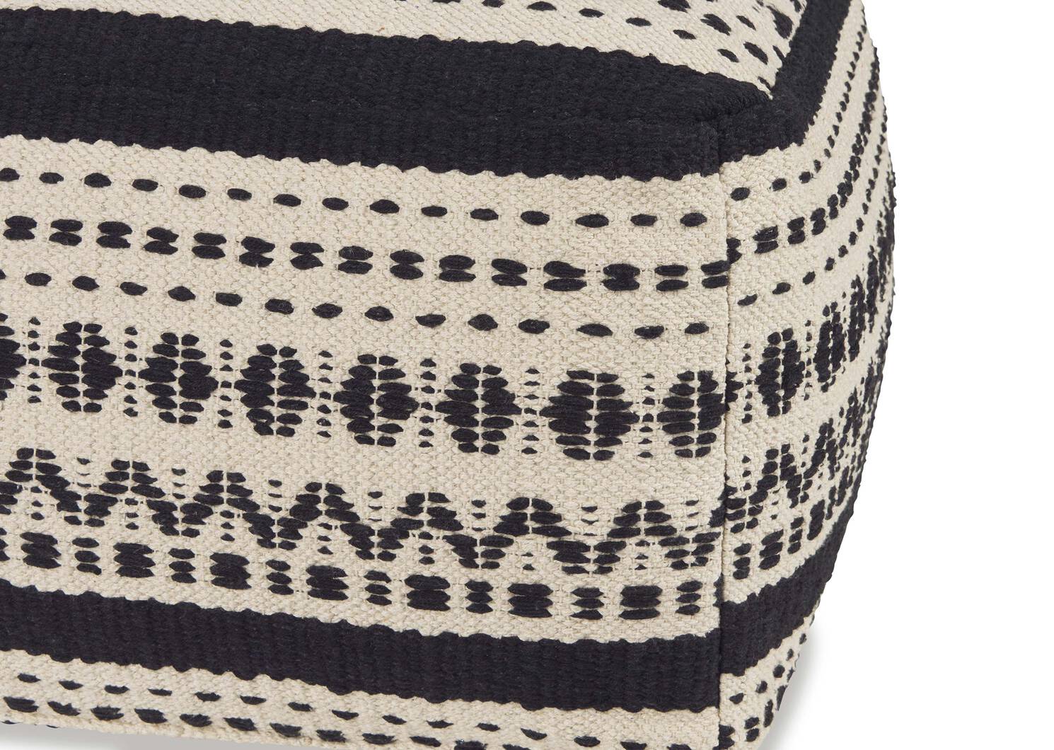 Pouf Lupita naturel/noir