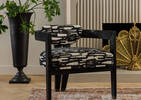 Aly Velji Armchair -Black/Abstract