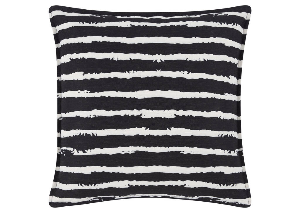 Coussin rayé Algarve 21x21 noir