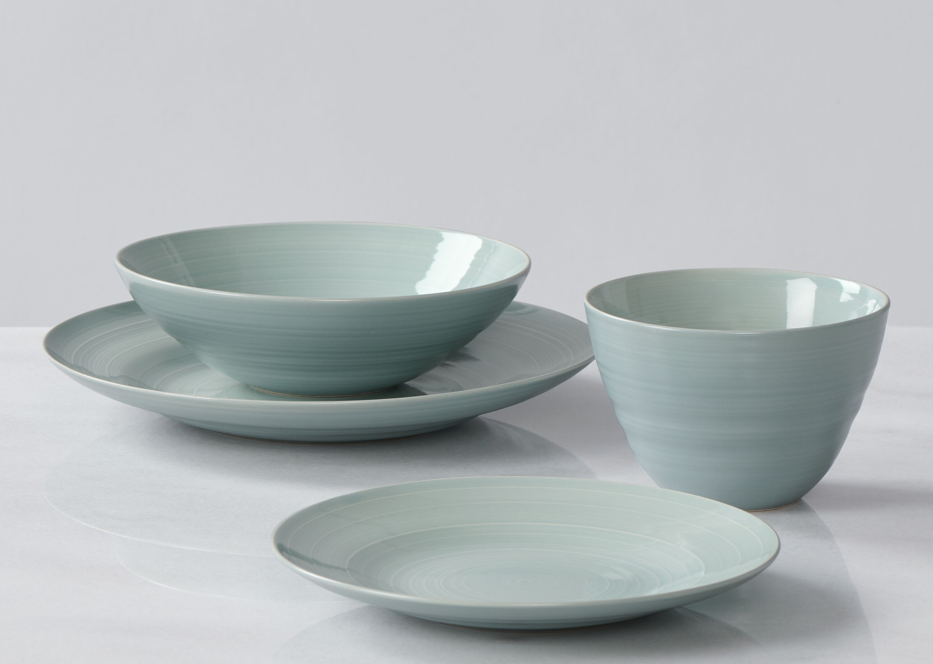 Edgecomb 16 pce Dish Set Light Blue Urban Barn