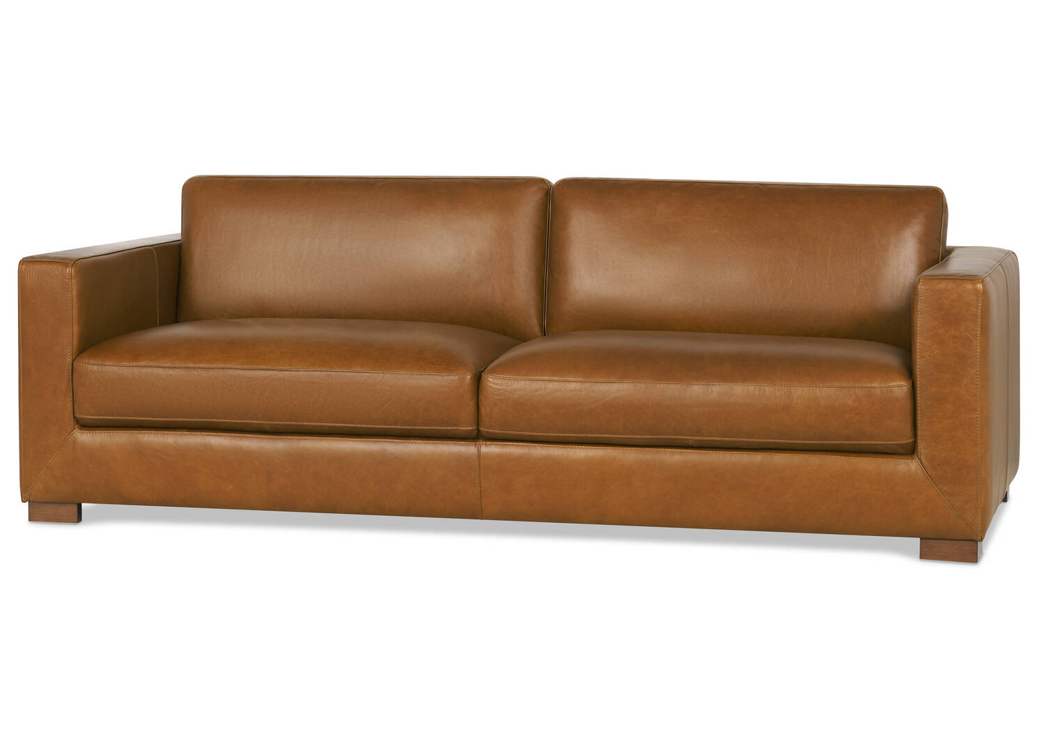 Gaetano Leather Sofa -Saddle Tan