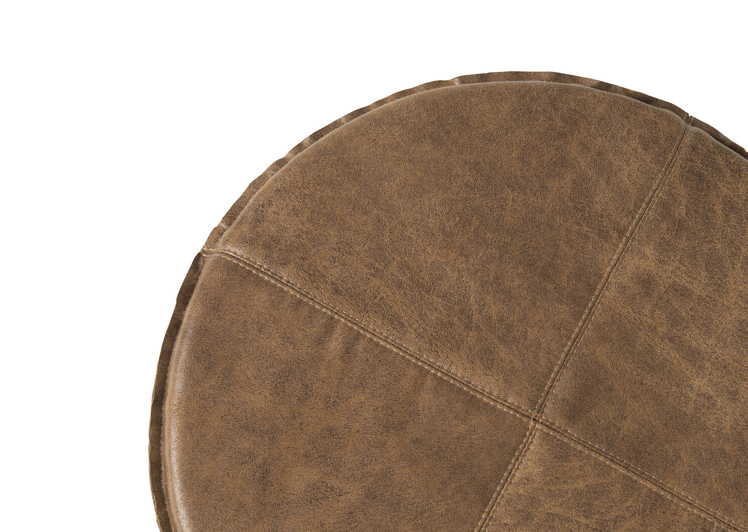 Circle Seat Cushion Faux Leather Mocha