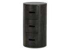 Drum 3 Drawer Pedestal -Mango Black