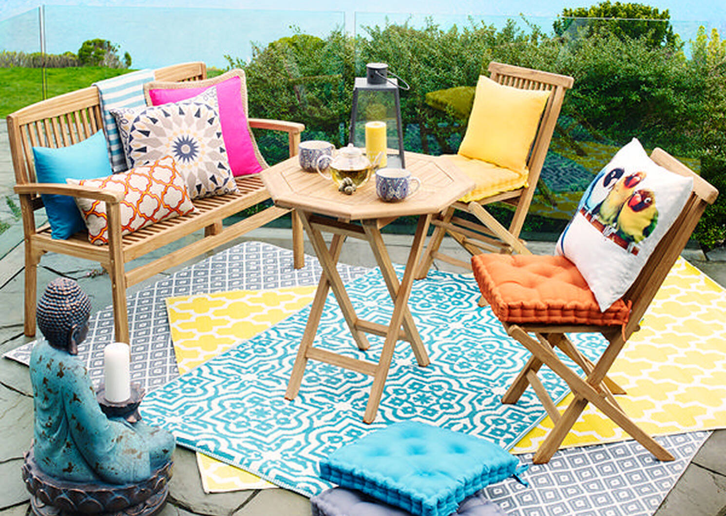 Sumatra 3 Piece Patio Set Teak Natural Urban Barn