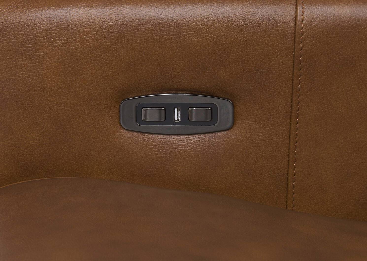 Reese Leather Reclining Sofa -Arlo Rum